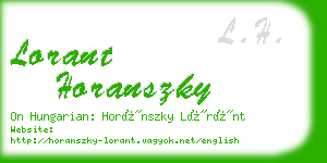 lorant horanszky business card